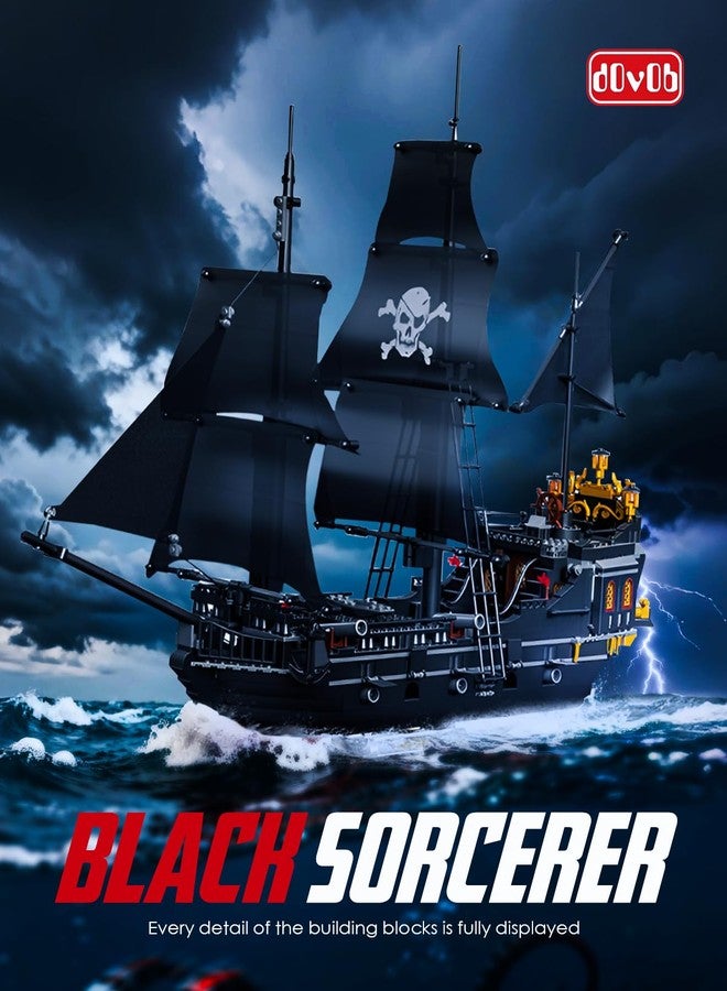 dOvOb Pearl Pirate Ship Mini Blocks Building Set - 1424PCS Construction STEM Black Boat Collection Display Set for Adults and Teen - Image 2